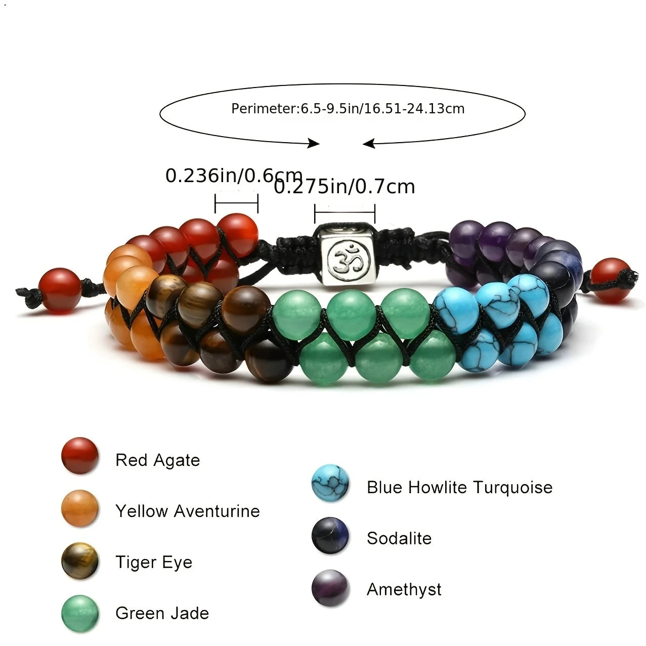 Aura Harmony Bracelet – Chakra Healing & Relaxation Stone Jewellery