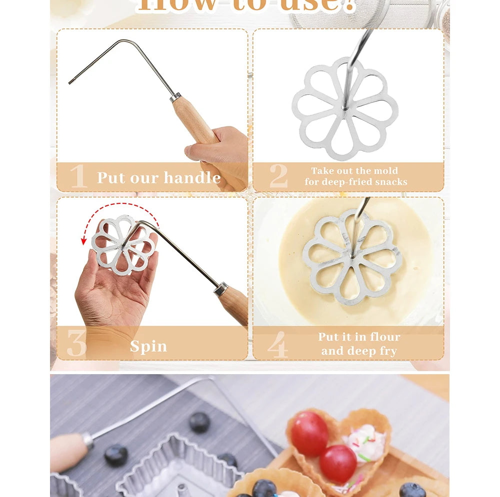 Rosette & Biscuit Craft Kit – Silicone Mould & Funnel Ring Set