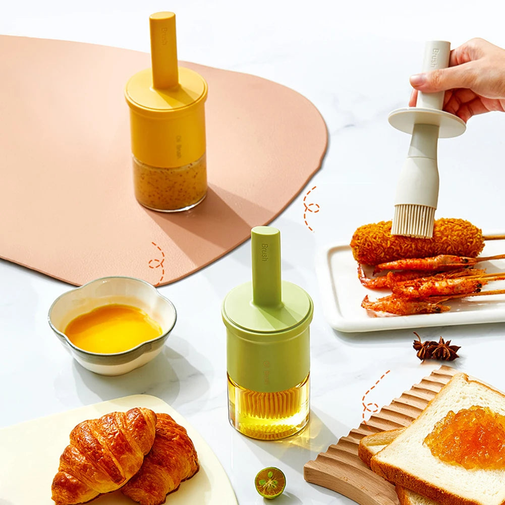 High-Temperature Silicone Oil Brush with Integrated Bottle