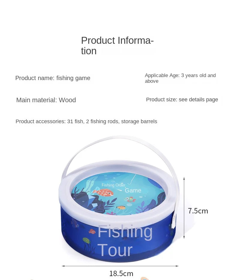 SmartSea Play – Wooden Marine Life Fishing Game