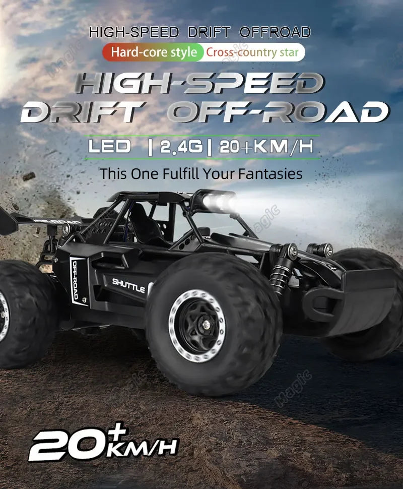 1:16 High-Speed Off-Road RC Car 2WD with LED Lights