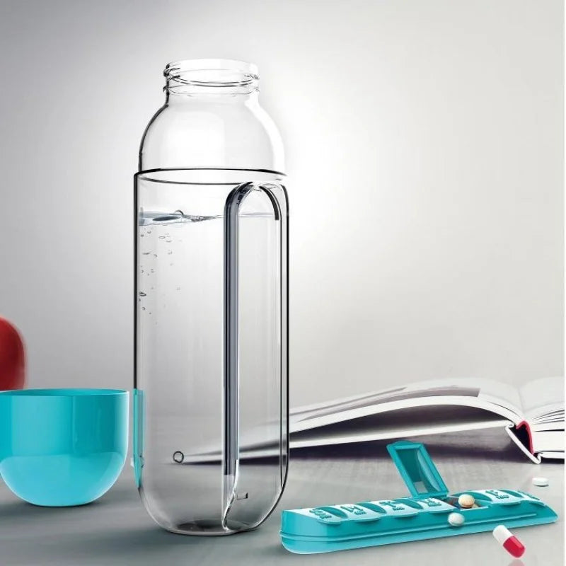 Sip & Sort Bottle – 7-Day Medicine Box with Sports Cup