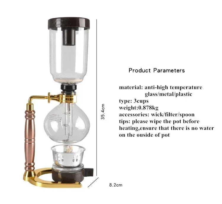 Artisan Vacuum Brew – Home Style Coffee & Tea Siphon Machine