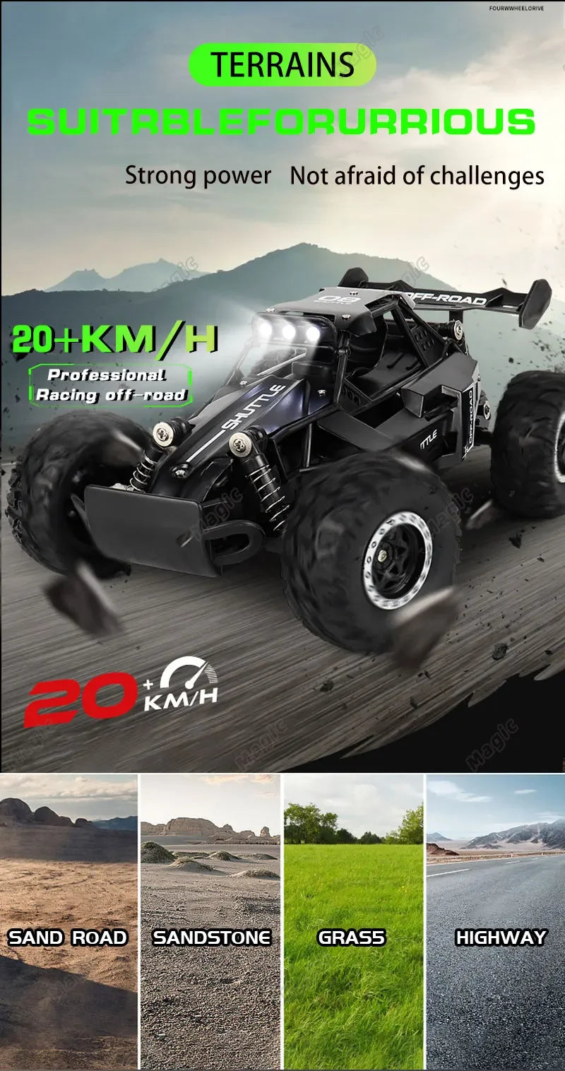 1:16 High-Speed Off-Road RC Car 2WD with LED Lights