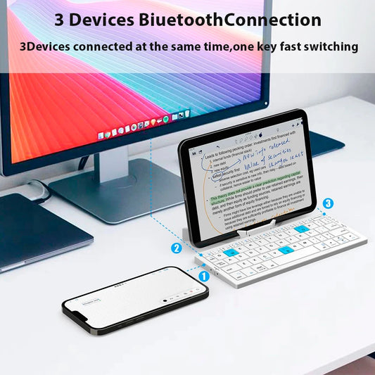 TriConnect Fold – Wireless Bluetooth Keyboard with Stand