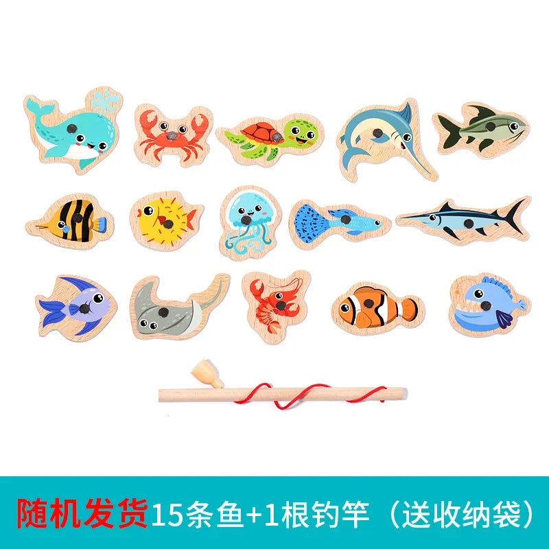SmartSea Play – Wooden Marine Life Fishing Game