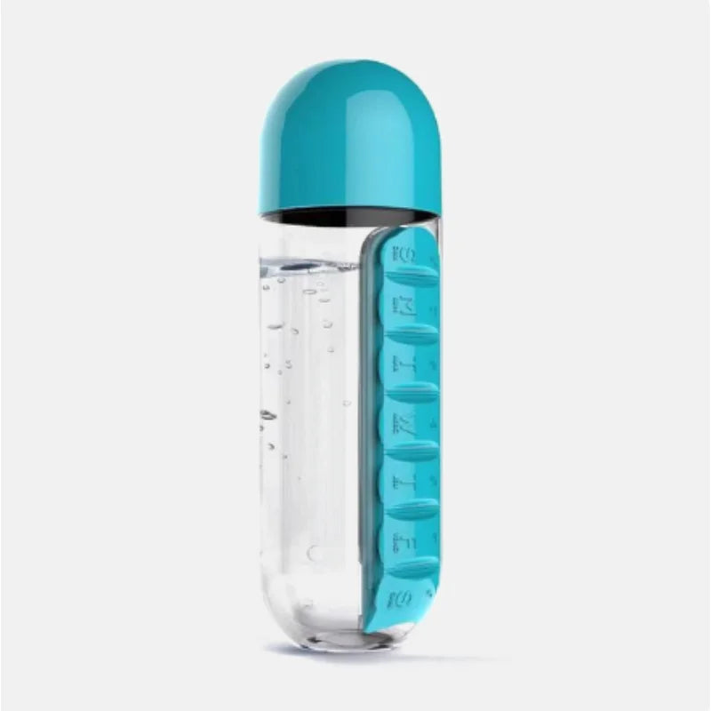 Sip & Sort Bottle – 7-Day Medicine Box with Sports Cup
