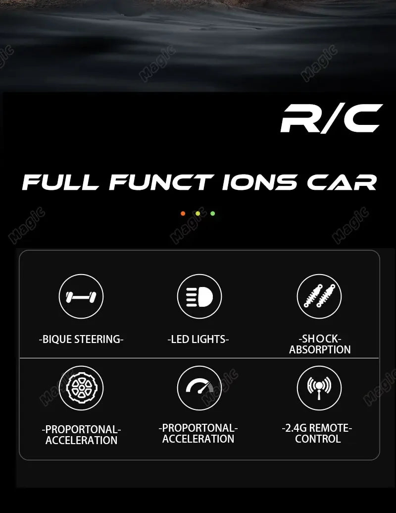 1:16 High-Speed Off-Road RC Car 2WD with LED Lights