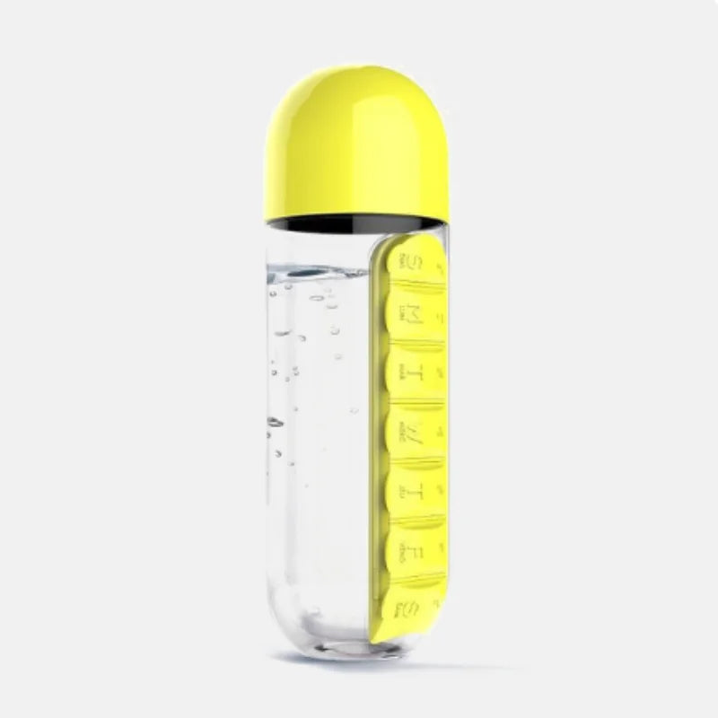Sip & Sort Bottle – 7-Day Medicine Box with Sports Cup