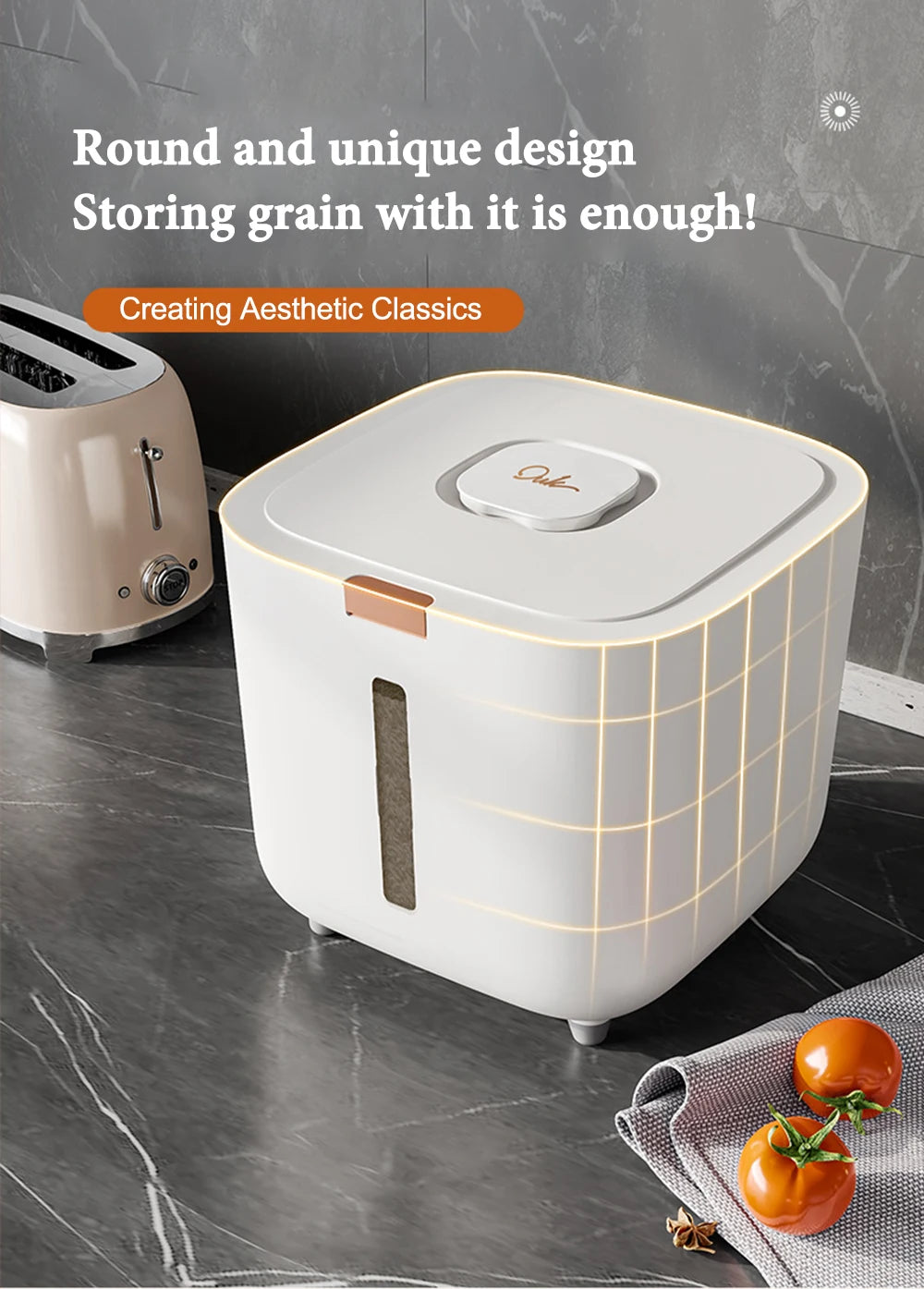 PurePantry Bin – Sealed Rice Dispenser with Lid (5kg/10kg)