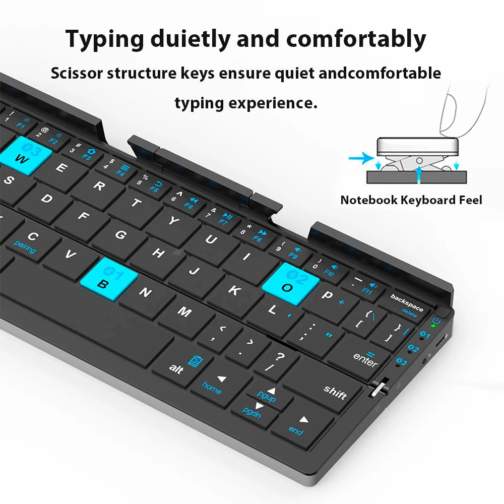 TriConnect Fold – Wireless Bluetooth Keyboard with Stand