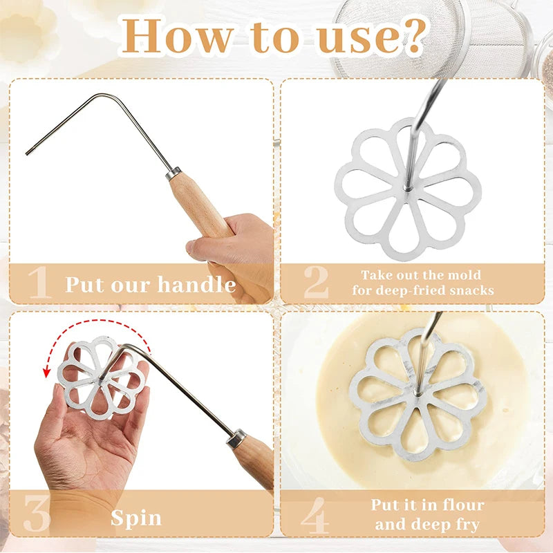 Rosette & Biscuit Craft Kit – Silicone Mould & Funnel Ring Set