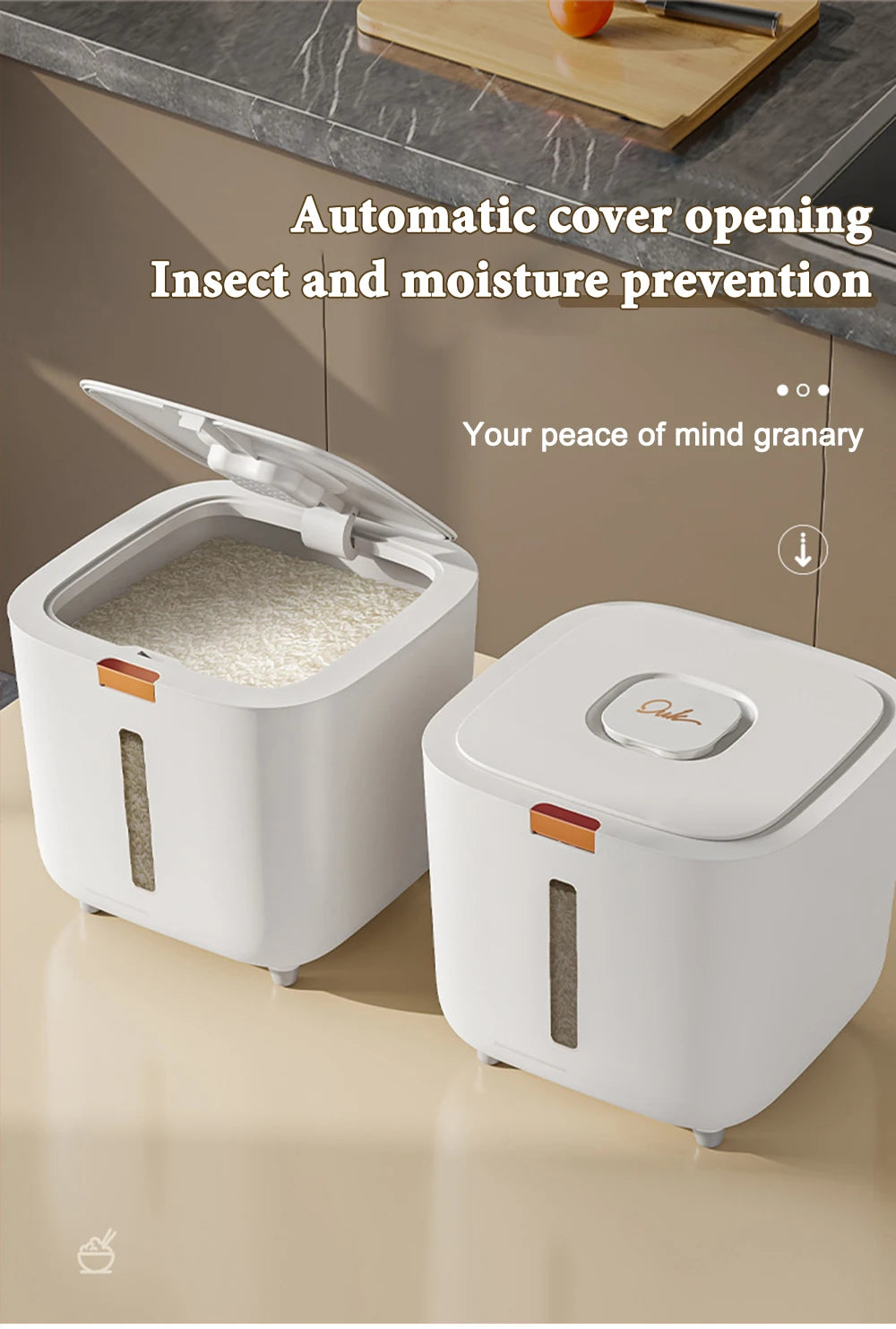 PurePantry Bin – Sealed Rice Dispenser with Lid (5kg/10kg)