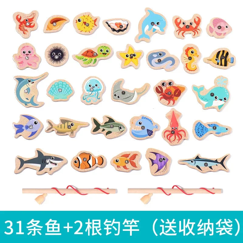 SmartSea Play – Wooden Marine Life Fishing Game