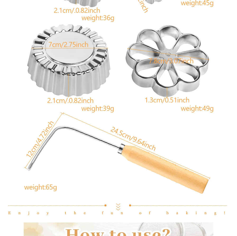 Rosette & Biscuit Craft Kit – Silicone Mould & Funnel Ring Set