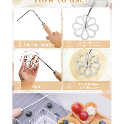 Rosette & Biscuit Craft Kit – Silicone Mould & Funnel Ring Set