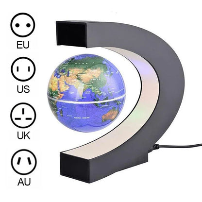 "GlobeHover™ Magnetic Levitation LED Lamp – Futuristic World Décor"