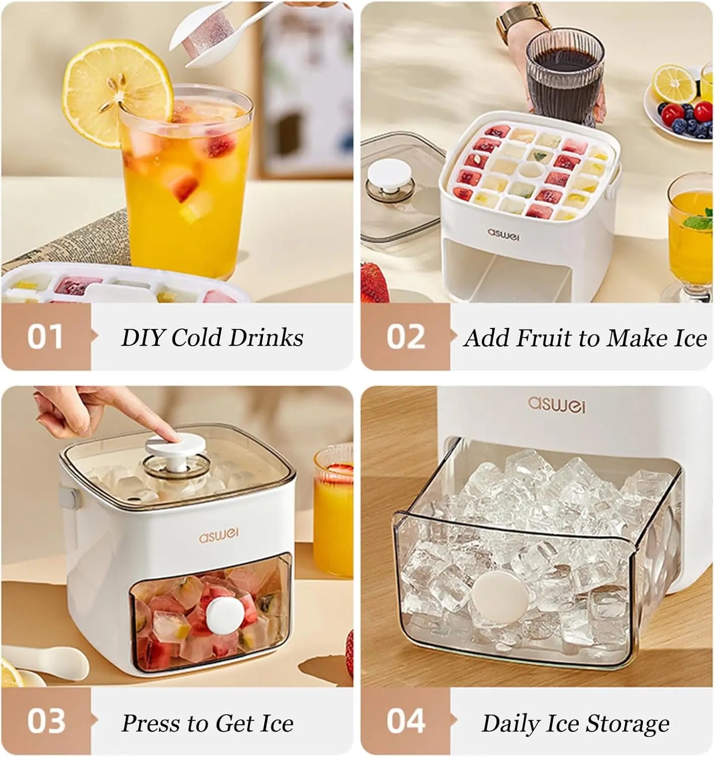 ChillEase 48 – Ice Cube Tray with Storage & Easy Release