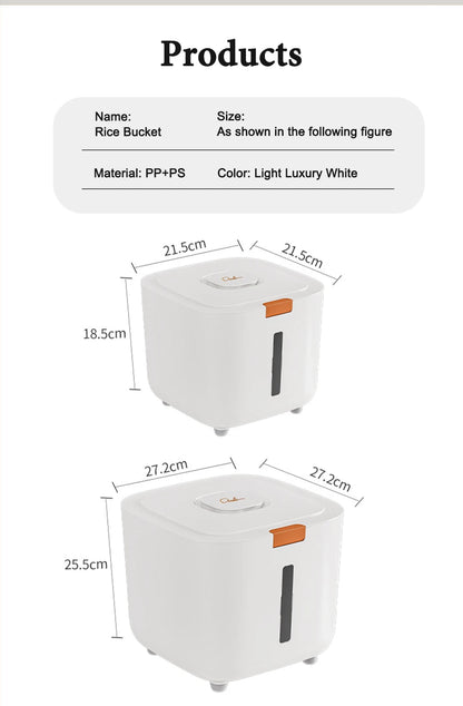 PurePantry Bin – Sealed Rice Dispenser with Lid (5kg/10kg)