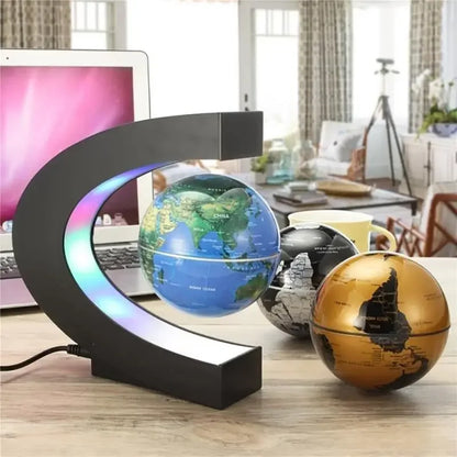 "GlobeHover™ Magnetic Levitation LED Lamp – Futuristic World Décor"