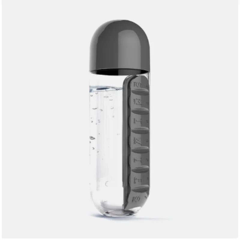 Sip & Sort Bottle – 7-Day Medicine Box with Sports Cup