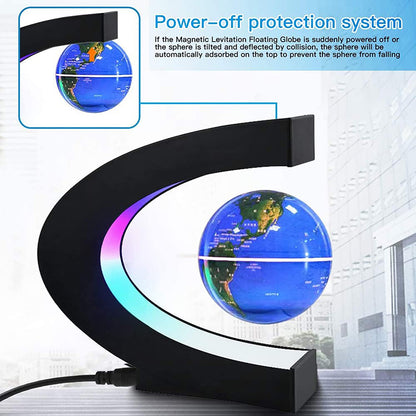 "GlobeHover™ Magnetic Levitation LED Lamp – Futuristic World Décor"