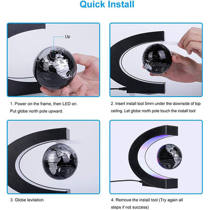 "GlobeHover™ Magnetic Levitation LED Lamp – Futuristic World Décor"