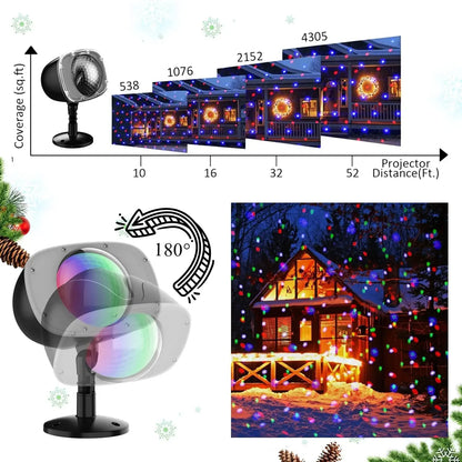 Christmas Snowfall Projector Lights – Indoor & Outdoor Holiday Lighting with Remote